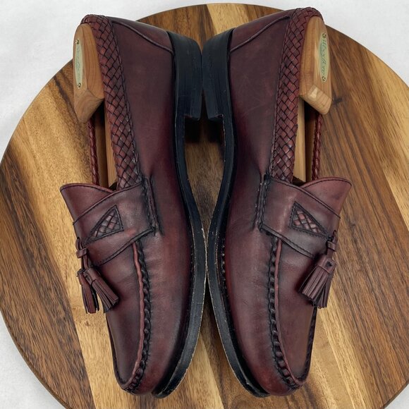 Allen Edmonds Maxfield Mens 10 B Brown Leather Tassel Slip On Dress Loafers - Picture 10 of 14